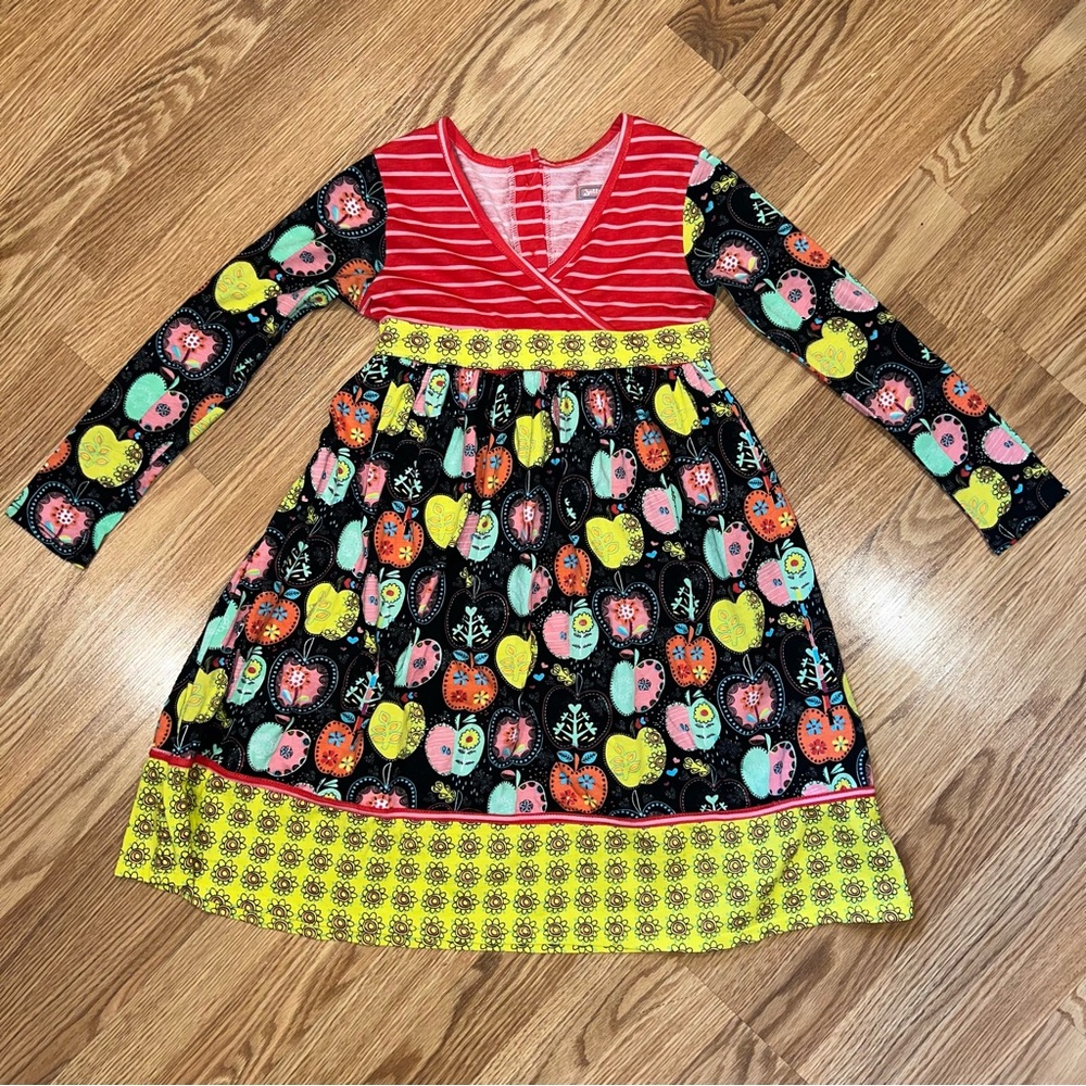 Jelly the Pug Candy Apple Back‎ to School Long Sleeve Abbey Knit Dress Sz 8